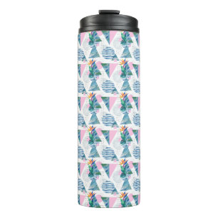Tropical Geometric Pattern Thermal Tumbler