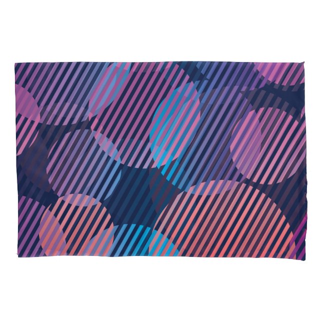 Tropical Geometry: Violet & Pink Night Design Pillowcase (Front)
