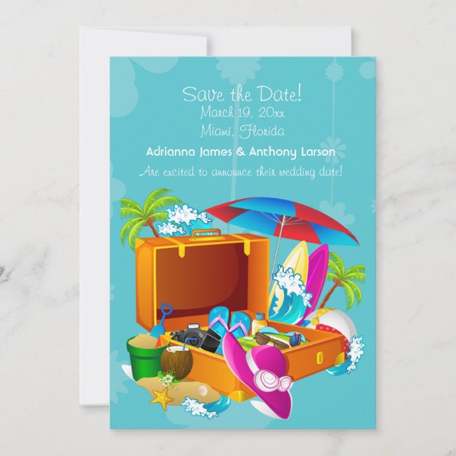 Tropical Get-Away Save the Date Announcement (Front)