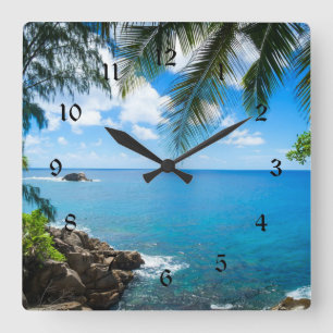 Tropical Getaway Square Wall Clock