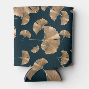 Tropical ginko palm leaves, Hawaiian pattern. Can Cooler