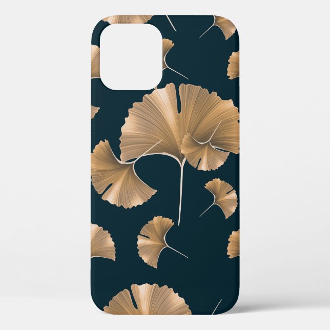 Tropical ginko palm leaves, Hawaiian pattern. Case-Mate iPhone Case (Back)