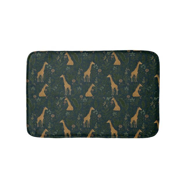 Tropical Giraffe Hangout Bath Mat (Front)