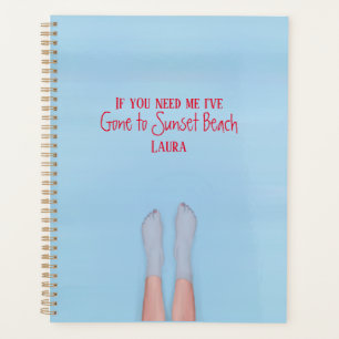tropical Girl Personalised Cute Blue Lake Custom Planner