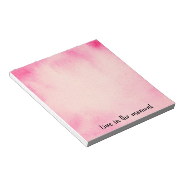 Tropical Girly Pink Peach Watercolor Notepad (Angled)