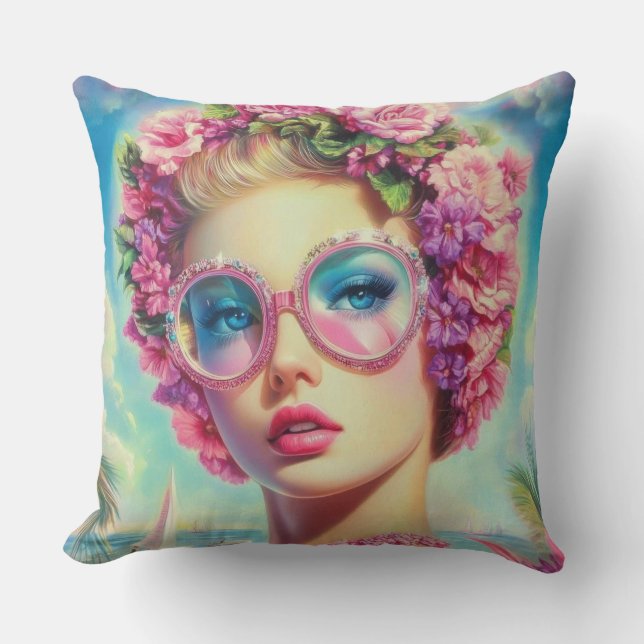 Tropical Glamour Queen Cushion (Front)