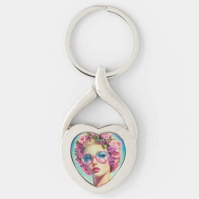 Tropical Glamour Queen Key Ring (Front)