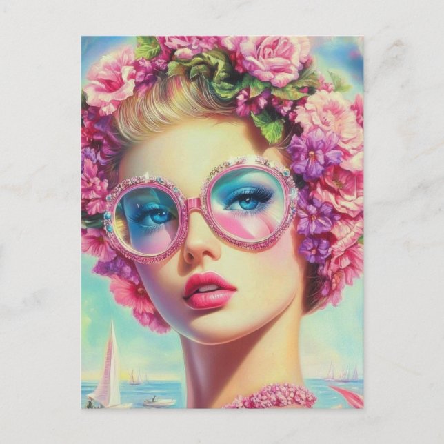 Tropical Glamour Queen Postcard (Front)