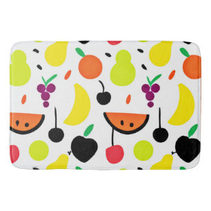 Tropical Glow Neon Fruit Pattern Bath Mat