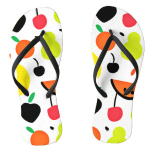 Tropical Glow Neon Fruit Pattern Thongs