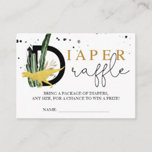Tropical Gold Dinosaurs Diaper Raffle Insert