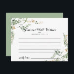 Tropical Gold Green Foliage Wedding Advice Card<br><div class="desc">This tropical gold green foliage wedding advice card is perfect for a modern wedding. The design features beautifully hand-painted illustrated tropical summer gold and green foliage. These cards are perfect for a wedding, bridal shower, baby shower, graduation party & more. Personalise the cards with the names of the bride and...</div>