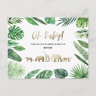 Tropical gold modern colourful mum-to-be postcard