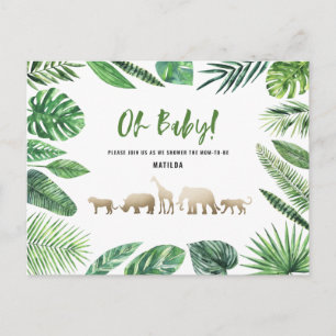 Tropical gold modern colourful mum-to-be postcard