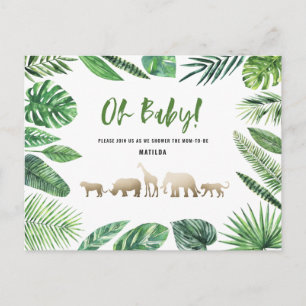 Tropical gold modern colourful mum-to-be postcard