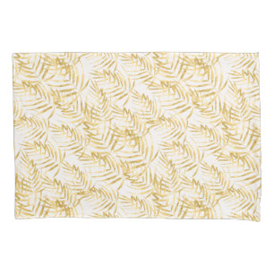 Tropical Gold Palm Leaf Pillowcase