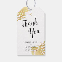 Tropical Gold Palm Leaves Favour Tags