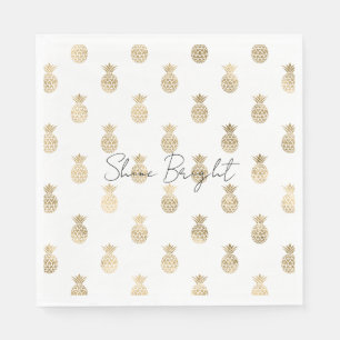 Tropical Gold Pineapples Napkin