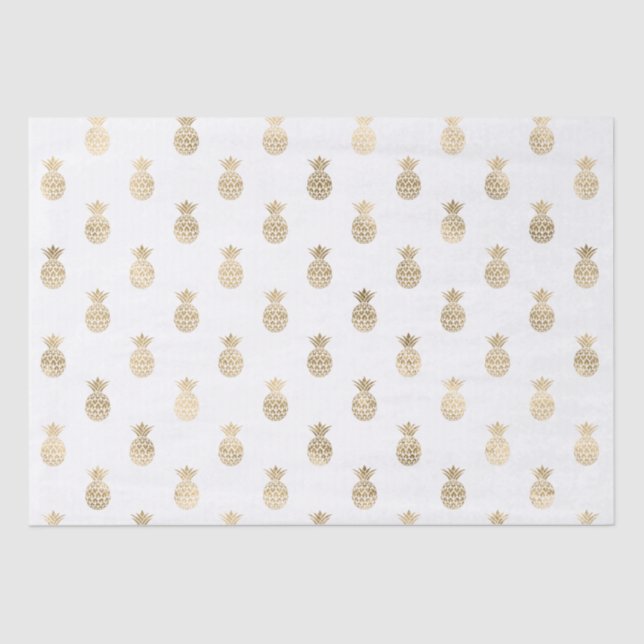 Tropical Gold Pineapples  Tissue Paper (Front)