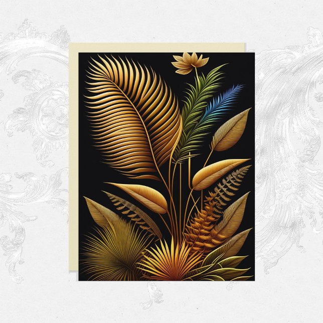 Tropical Gold Reeds Artwork Scrapbook Paper (Creator Uploaded)