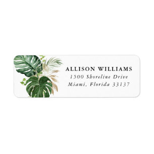Tropical Gold Return Address Label