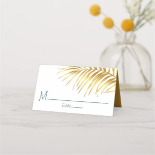 Tropical Gold Wedding Personalised Place Card