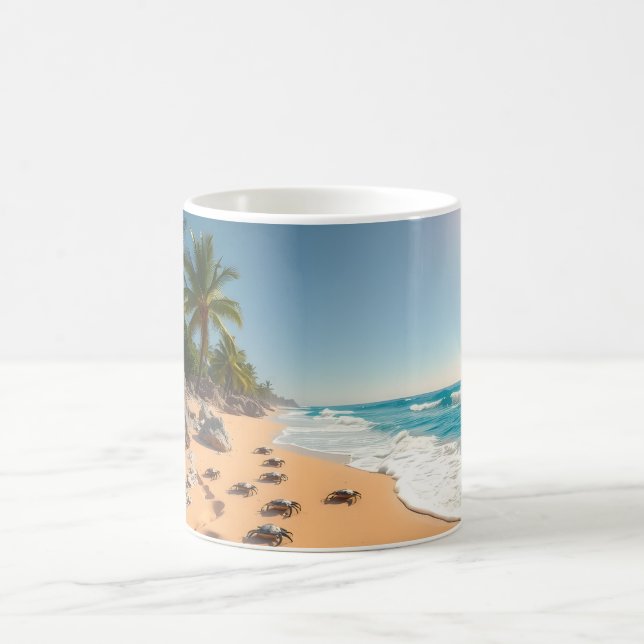 Tropical Golden Shell Beach Chic Coffee Mug (Center)