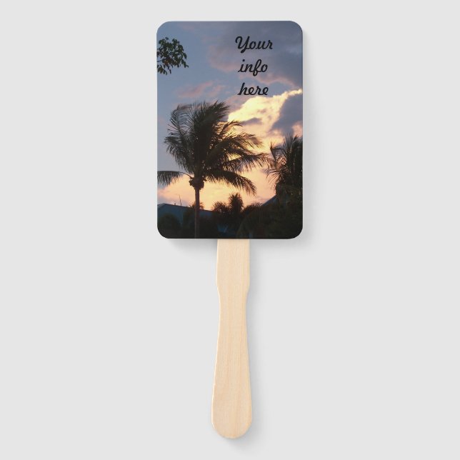 Tropical Golden thundercloud on handheld fan (Front)