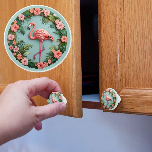 Tropical Grace Balancing Flamingo Ceramic Knob (Creator Uploaded)