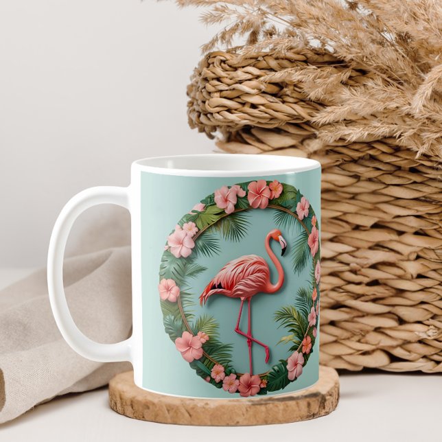 Tropical Grace Balancing Flamingo Coffee Mug (Creator Uploaded)