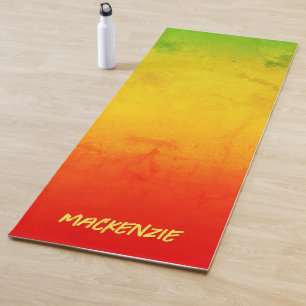 Tropical Gradient Grunge with Your Name Yoga Mat