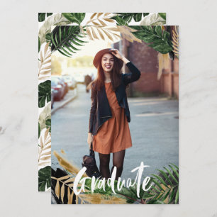 Tropical graduation announcement party invitation