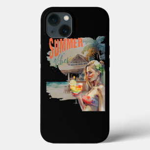 Tropical Graphic Summer Vibes Beach Watercolor iPhone 13 Case