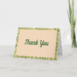 Tropical Green and Blush Wedding Thank You Card