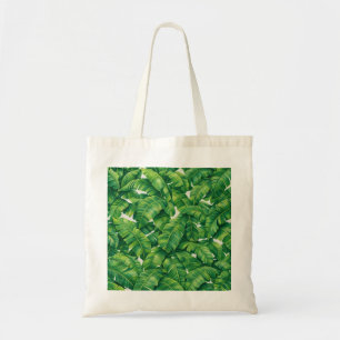Tropical Green Banana Leaf Botanical Pattern Tote Bag