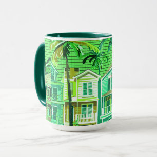 Tropical Green Beach Homes Mug