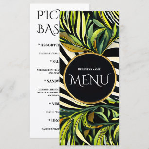 Tropical Green Botanical Menu Modern Elegant Desig