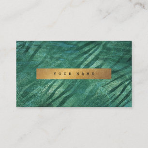 Tropical Green Cali Grungy Gold Jungle Vip Business Card