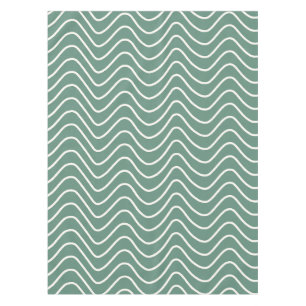 Tropical Green Chevron Pattern Minimal Zigzag Tablecloth