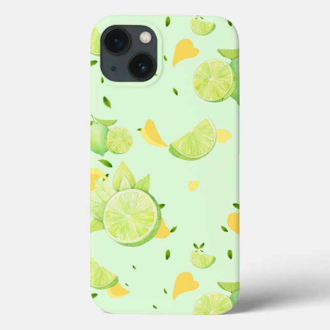 Tropical Green Citrus SUMMER Orange lemon Slice Case-Mate iPhone Case (Back)