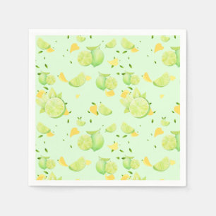 Tropical Green Citrus SUMMER Orange lemon Slice Napkin