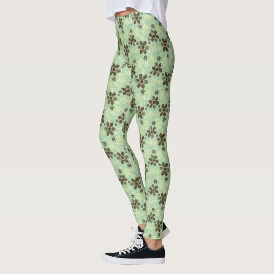 Tropical Green Floral Leggings