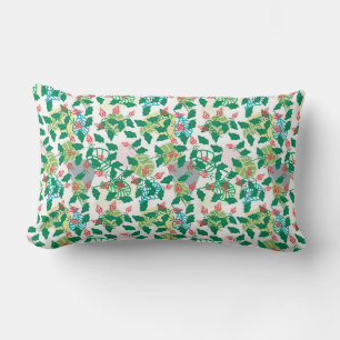 Tropical Green Leaf Lumbar Cushion