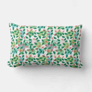 Tropical Green Leaf Lumbar Cushion