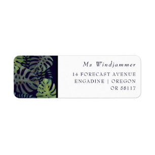 Tropical green leaf  return address return address label