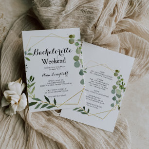 Tropical Green Leaves Bachelorette Invitation