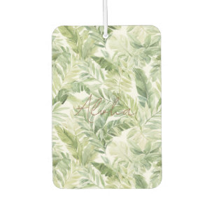 Tropical Green Leaves Car Air Freshener