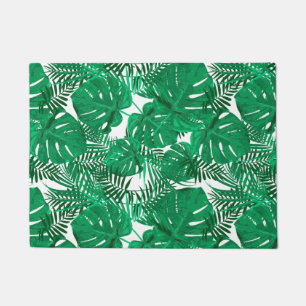 Tropical Green Leaves Doormat