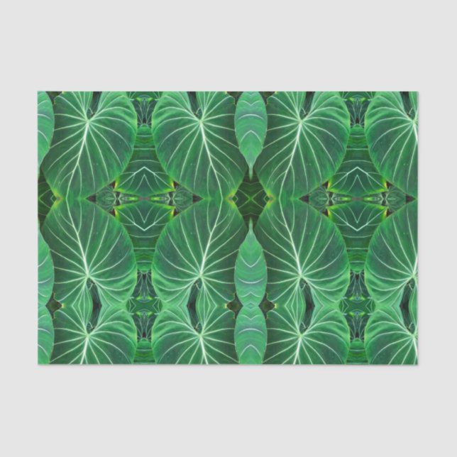 Tropical green leaves jungle leaves rain forest tissue paper (Front)