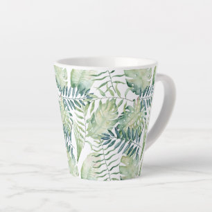 Tropical Green Leaves Latte Mug